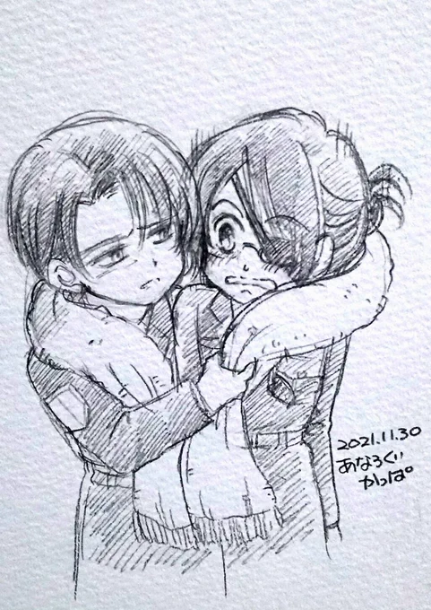 病院の待ち時間でお膝の上でコソコソ描いた落書き。
『鼻水垂れてるぞ。寒いのか』 