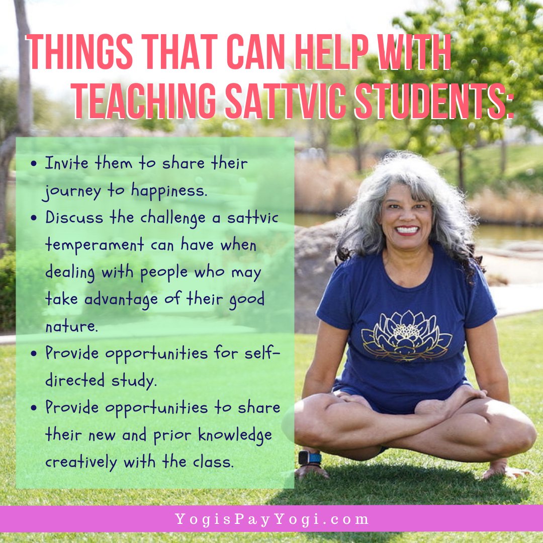 📌Things that can help with teaching sattvic students Learn more: lnkd.in/eyBSaWj4 #yogispayyogi #ypy #yogateacher #yogatrainer #teachingstyle #teachingskills #yogaclass #yogaschool #gunas #asana #sattvic #sattva #yogastudent