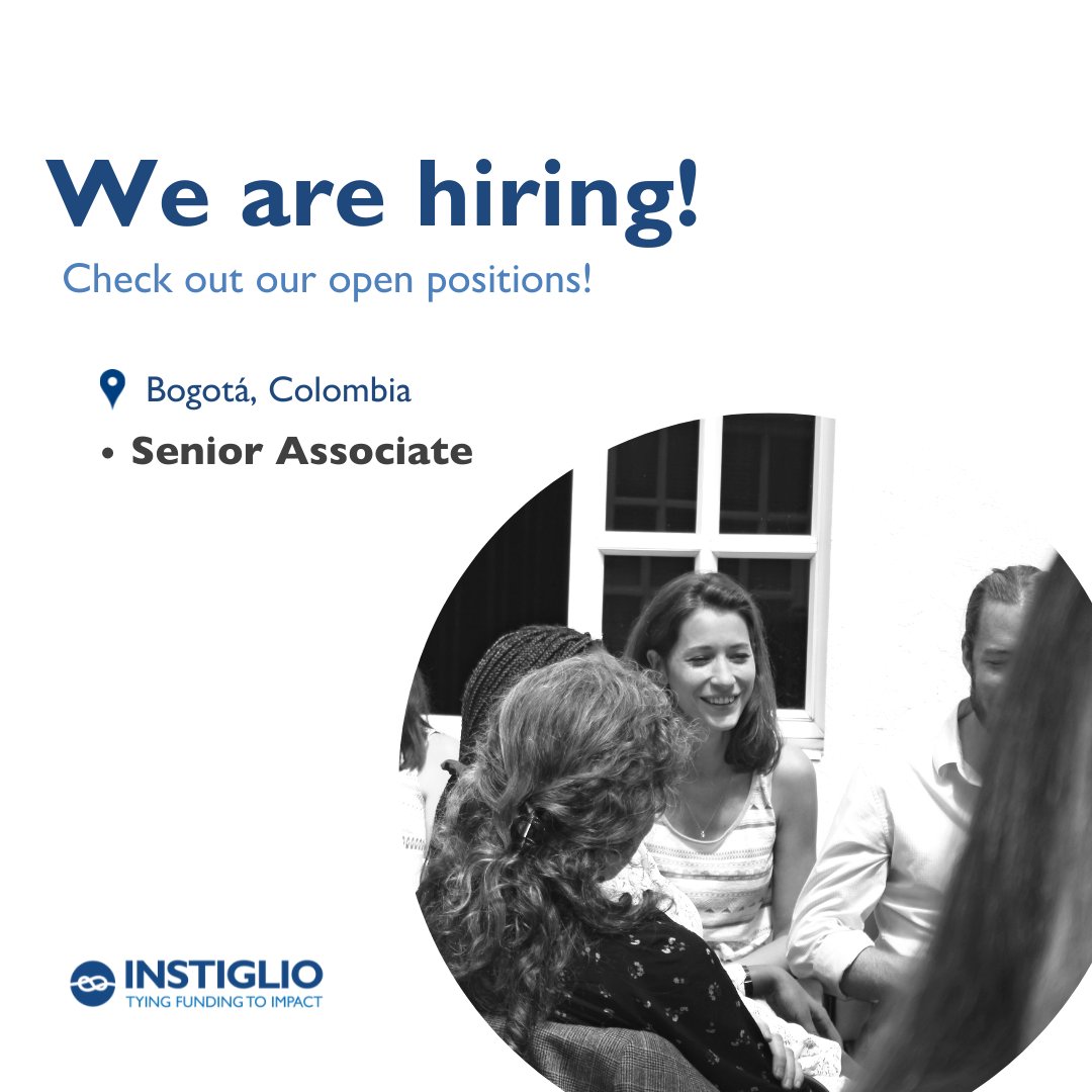 InstiglioInc's tweet photo. Our #Bogota office is expanding 📈 and we're currently hiring for the Senior Associate Role. 🌎
Please consult our careers page for more information: https://t.co/SxPMzphTFW
#WeAreHiring #CareersWithPurpose #DevConsulting #ResultsBasedFinancing #SocialImpact" https://t.co/KwKWxd5Ojz