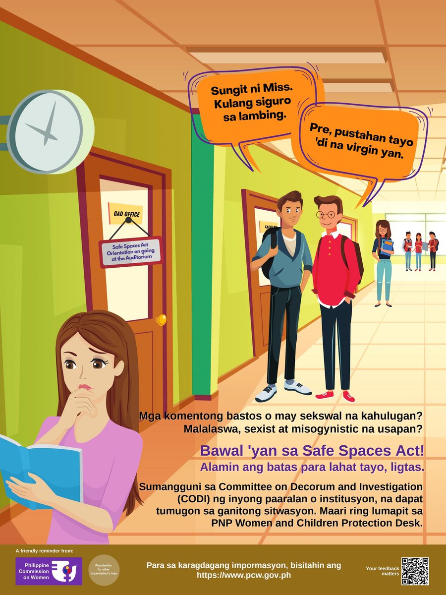 PCPTWINSTONORTE's tweet photo. HUWAG KANG BASTOS! 

Alam mo ba ang Republic Act No. 11313: Safe Spaces Act (Bawal Bastos Law)?!

18 Day Campaign to End Violence Against Women (VAW) with the theme “VAW-Free Community Starts with Me” "Filipino Marespeto: Safe Spaces, Kasali Tayo". https://t.co/SuSAAP7kG1