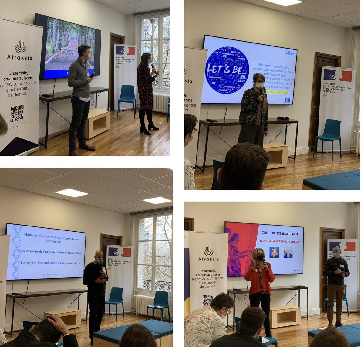 comatraksis's tweet photo. Fin d’une matinée riche de partages d’inspirations internationales, de techniques d’écoute et co-construction pour réussir à se transformer, d’exemples d’adaptabilité managériale spécifiques aux SDIS et enfin un retour d’expérience sur l’importance d’accompagnement des managers https://t.co/iZ4Z9LY9xQ