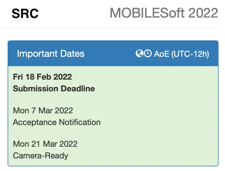 #MOBILESoftTracks Our Student Research Competition is calling for undergraduate and graduate student participants!🥳 It’s a great chance to share your research work as a student! Join us and take the chance to win CASH prizes! 💸More Info: buff.ly/3d3Vixi