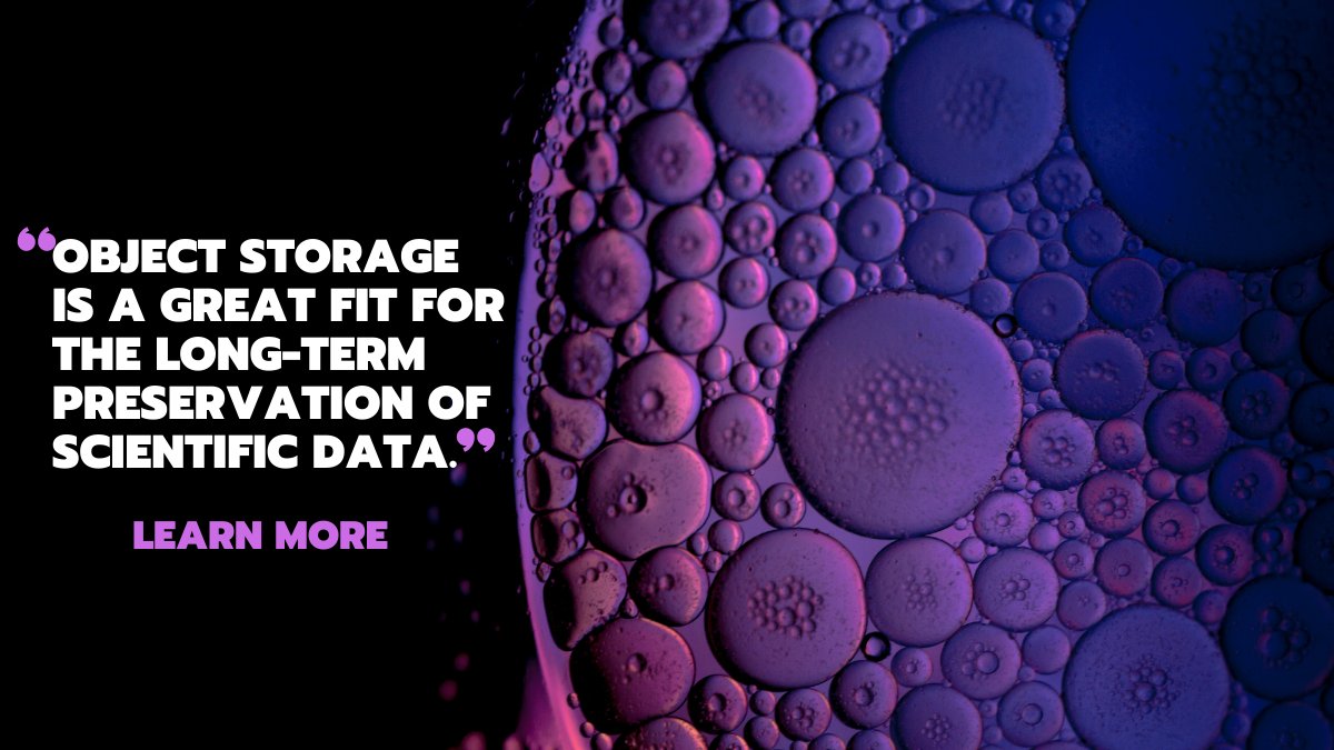 A single research study can contain as many as 82,000 images - images that need to be accessible and retained forever for future research endeavors. From cancer to colds, learn why #objectstorage is quickly becoming a cure for long-term data preservation.
ow.ly/ZpLQ50FvHCF