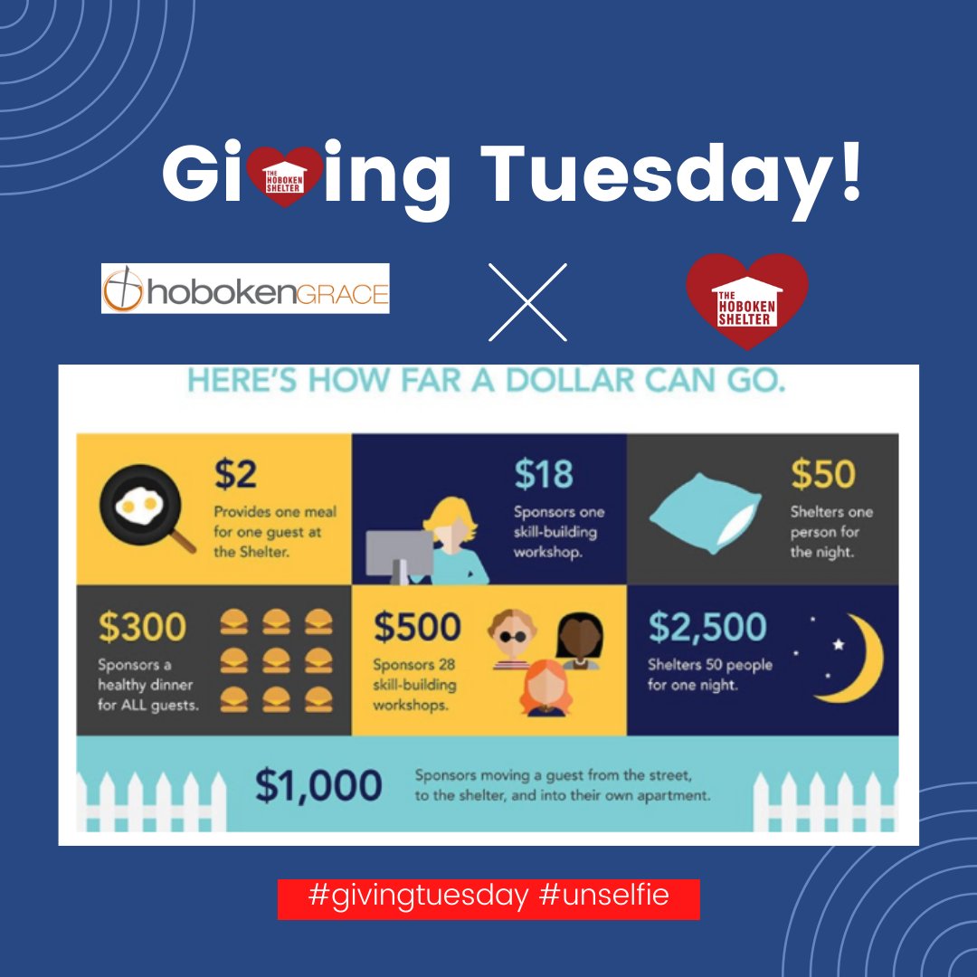 It's #GivingTuesday -- 

Thanks to our friends at Hoboken Grace, you can DOUBLE your impact. For Giving Tuesday, your gifts will be matched up to $5,000