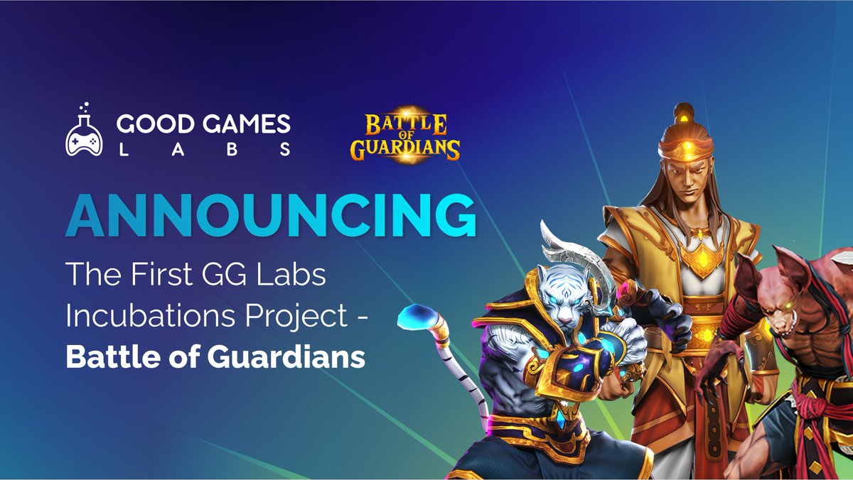 GGL Incubations: Battle of Guardians (<a href="/BOG_Official_/">Battle of Guardians</a>) 🎉

After countless hours spent, we are very excited to announce our 1st ever incubations project; Battle of Guardians—the 1st NFT Play-to-Earn fighting game with rewarding gameplay.

Read the details👇
medium.com/@goodgamesguil…