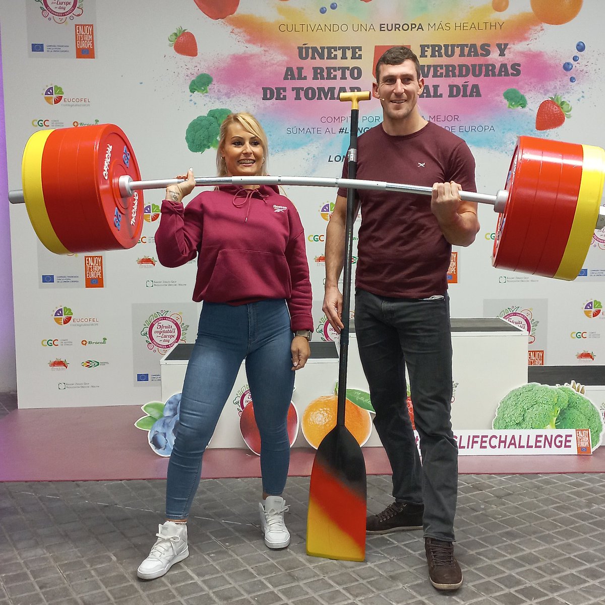 <a href="/FruitvegEUROPE/">FruitVegetablesEUROPE (EUCOFEL)</a> , con Los deportistas olímpicos, Lydia Valentin y Sebastián Brendel.
Fomentando el consumo de frutas y verduras y una  actividad física regular. 
#cutehealthy #longlifechallenge