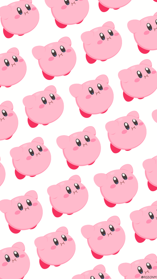 kirby no humans white background simple background closed mouth looking at viewer blush stickers frown  illustration images