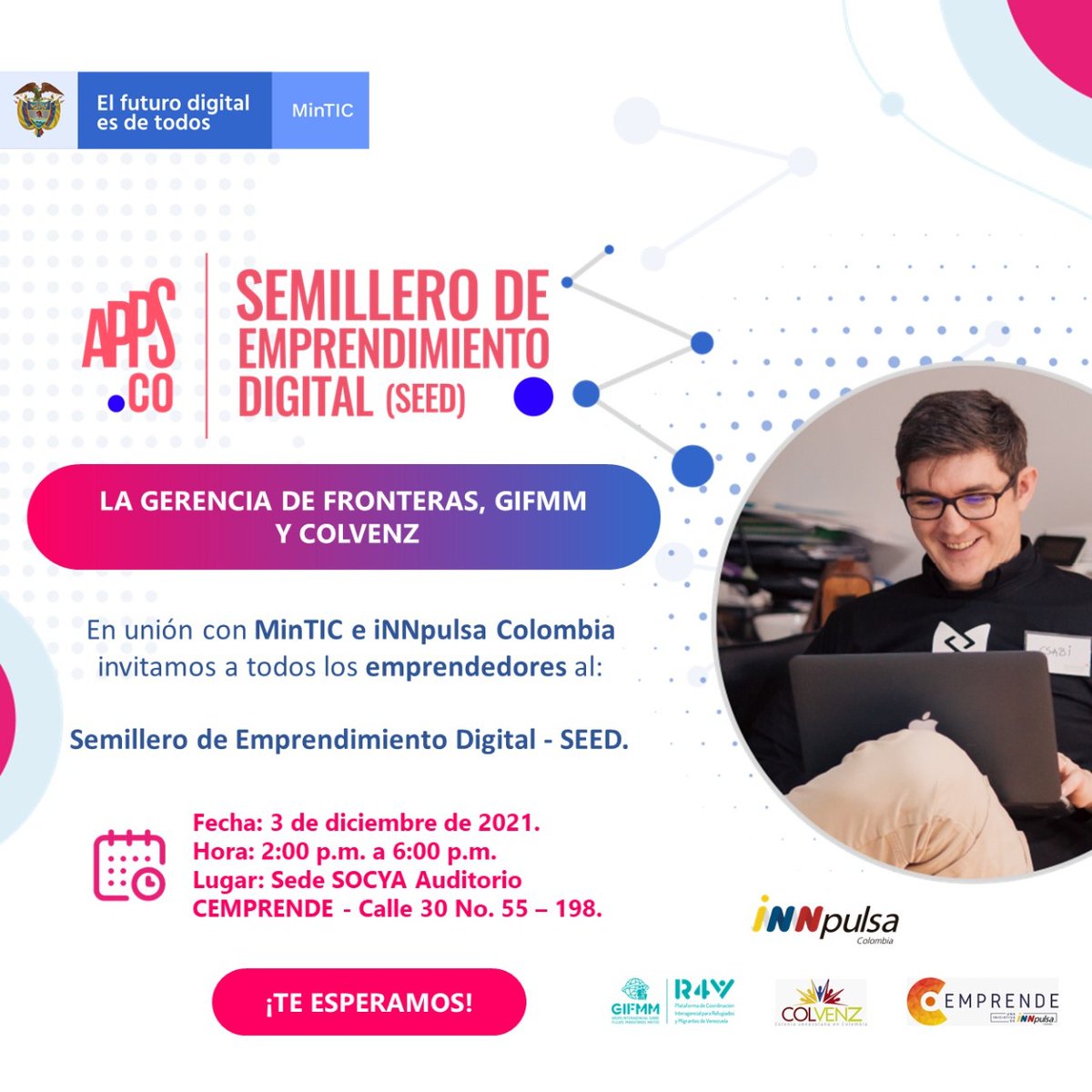 egaviri3's tweet photo. 🗣¡En Medellín #GIFMMContigo Ant. promueve la integración🤝🏽 económica de las personas refugiadas y migrantes🇻🇪!

Tendremos un semillero de emprendimiento digital💻 (SEED)🌱 con personas que quieran emprender o que tenga un emprendimiento👨🏼‍🍳👩🏾‍🔧👩🏻‍💻💇🏼‍♀️

✅Debes estar 💉 contra el 🦠. https://t.co/Gh4iXiGHxC