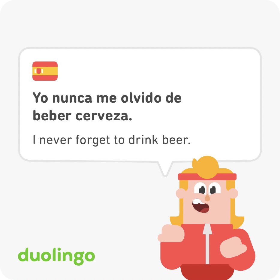 skellickerCPTX's tweet photo. Someone know me well. My favorite lesson. 
#beer #duo #Duolingo #Spanish https://t.co/YbvN90AdkS