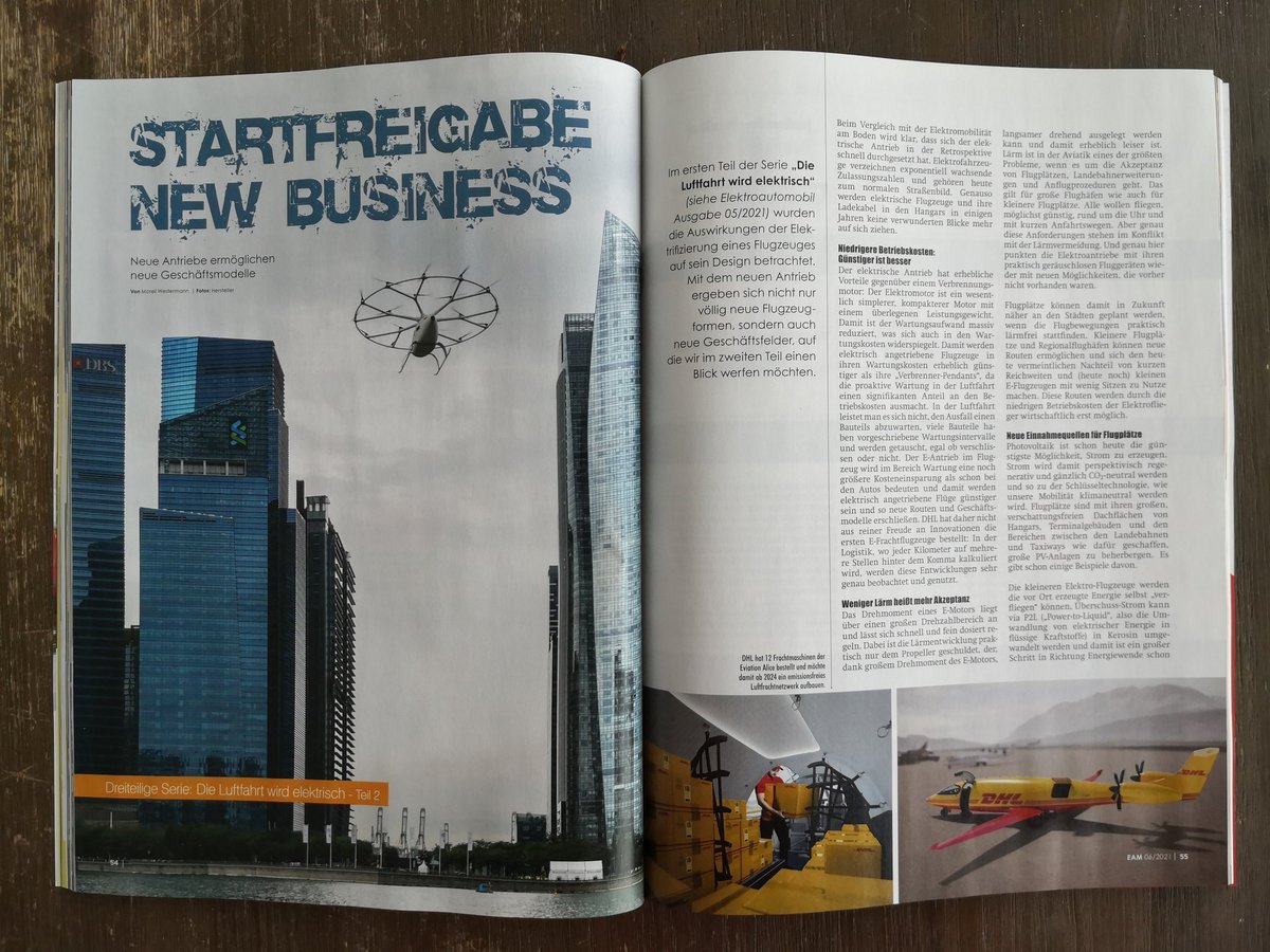 morellwest's tweet photo. Leute, kauft die aktuelle Ausgabe des @eam_magazin, denn es ist gut. Und enthält auch Teil 2 meiner 3-teiligen Serie über die #Zukunft der #Luftfahrt. #eVTOL https://t.co/sf5sTQx3Jw