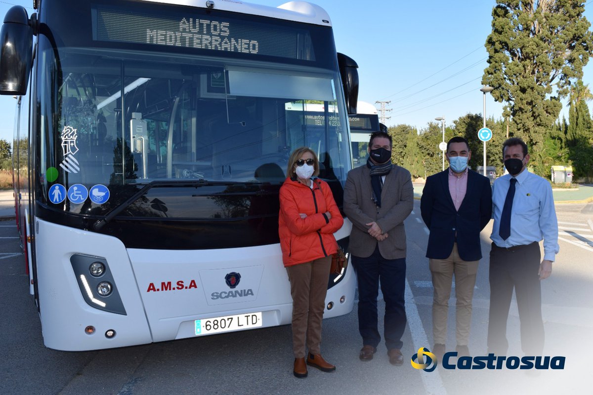 GrupoCastrosua's tweet photo. La semana pasada tuvo lugar la presentación de 9 unidades para @AutosMediterran. Se trata de nueve #MagnusE LE de 12 metros sobre chasis @ScaniaSpain. https://t.co/ETC9ke5Rus