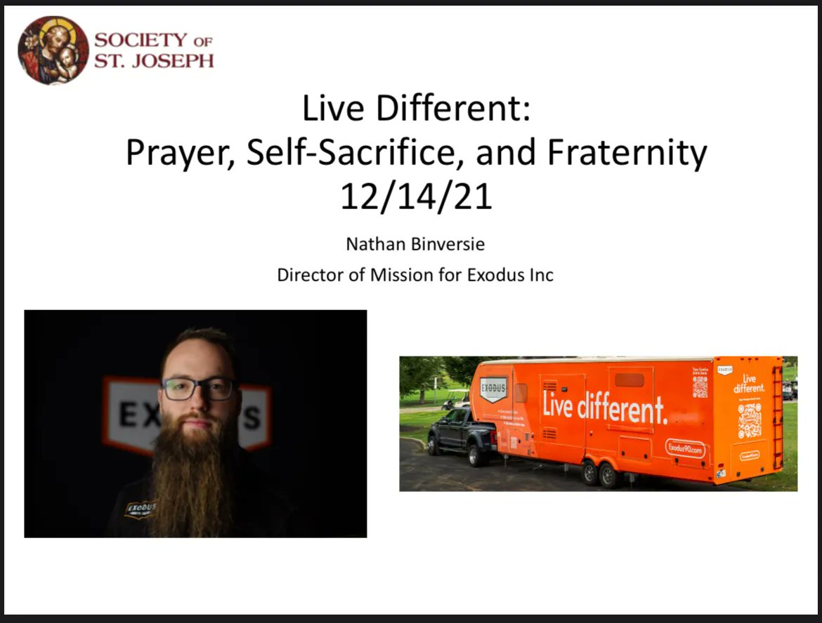 #FaithFormationAlert

Live Different? Live Different! Join us as we host Nathaniel Binversie on 12/14/21.

#SSJCTK #3Pillars #FaithFormation #FamilyLeadership #WorksOfMercy #YearOfStJoseph #TMIY #AllThingsNew @CTKTampa