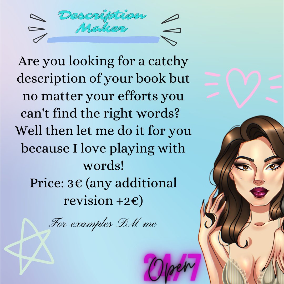 renee_writes13's tweet photo. My Ko-fi commissions menu (Part1)
Now with a discount: https://t.co/kXbyOonV89
@kofi_button #kofichallenge #commissionsopen #writers https://t.co/zTjRi5q13F