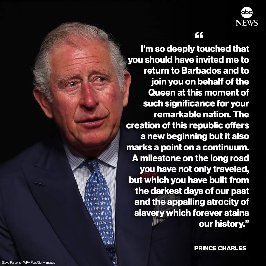 Prince Charles at the ceremony of Barbados becoming a republic.