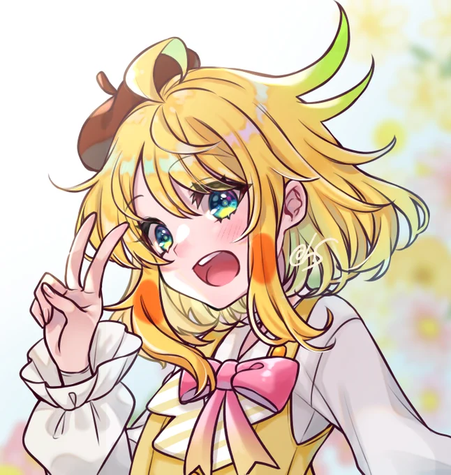 「記念撮影?いーよー!!」
#はなのすみれ描いたぴよ 