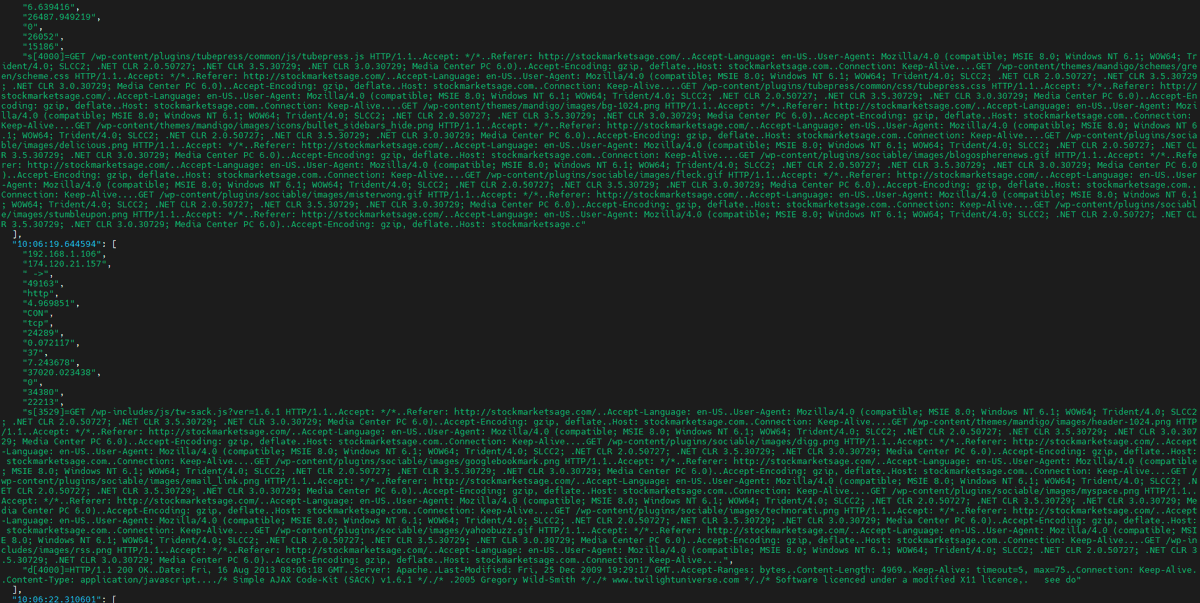 seguridadyredes's tweet photo. #tcpdump > #argus > #pawk > #json

#tcpdump rCS.cap -w - |argus -U ........ | pawk -B 'd={}' -E 'json.dumps(d)' '/wp-/ d[f[0]] = f[1:]' -F"\t" | jq . https://t.co/XlcTOStGq8