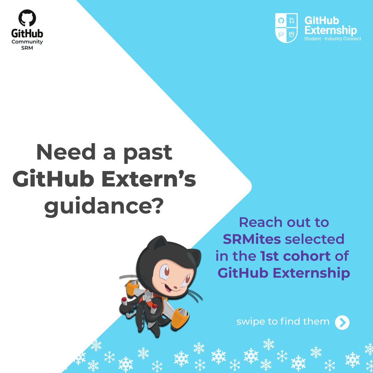 GithubSrm's tweet photo. "Ready for the GitHub Externships Winter Cohort? Get in touch with the previous externs from SRMIST to get all your doubts cleared!"
#opensource #oss #freesoftware #git #github #githubcampuspartner #githubsrm #githubcommunitysrm #oppurtunities #srmist #externships https://t.co/o6t76CaXkq