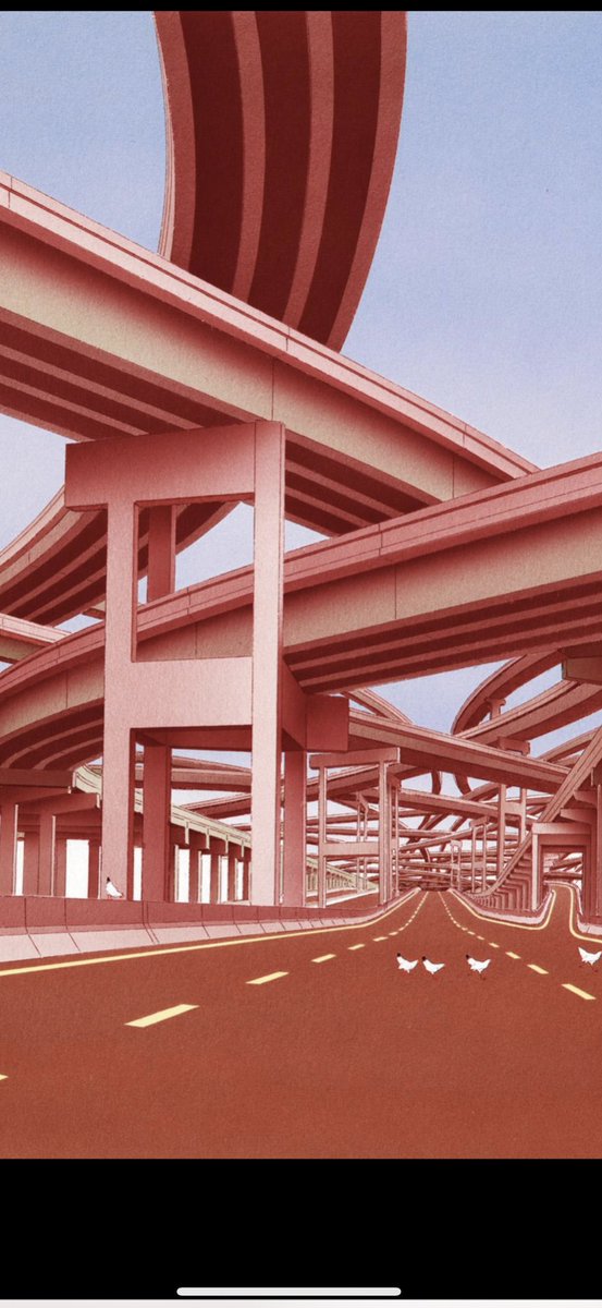 EstabraqA's tweet image. البلاد و أنا رايحة الشويخ:)
اللوحة للفنان:Guy Billout