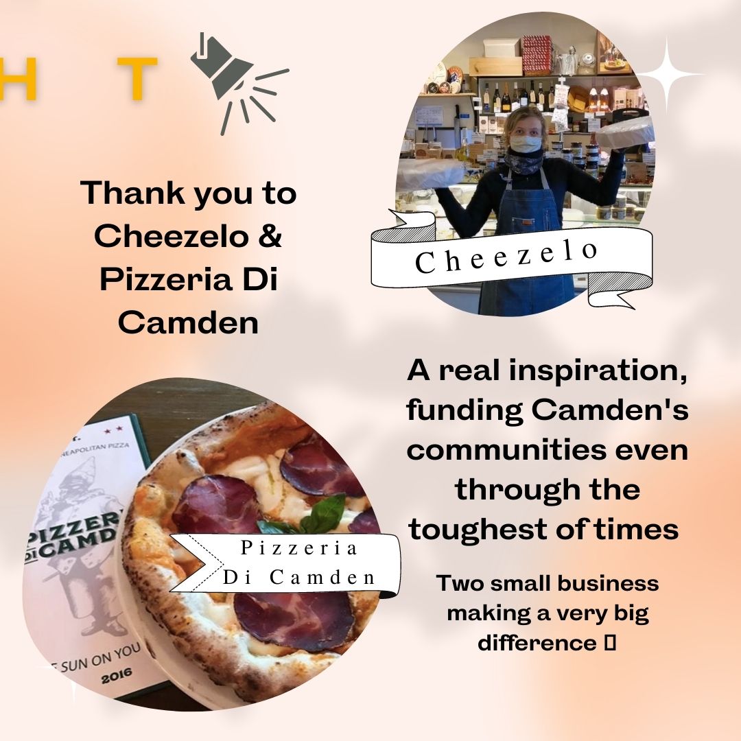 First up to thank this #GivingTuesday is <a href="/cheezelo1/">Cheezelo</a> &amp; <a href="/Pizzeriacamden/">Pizzeria di Camden</a> for building a business that gives back especially after the challenging year we have just shared. 

We invite even more support from local businesses to join us to make Camden fairer.
#eatwithapurpose