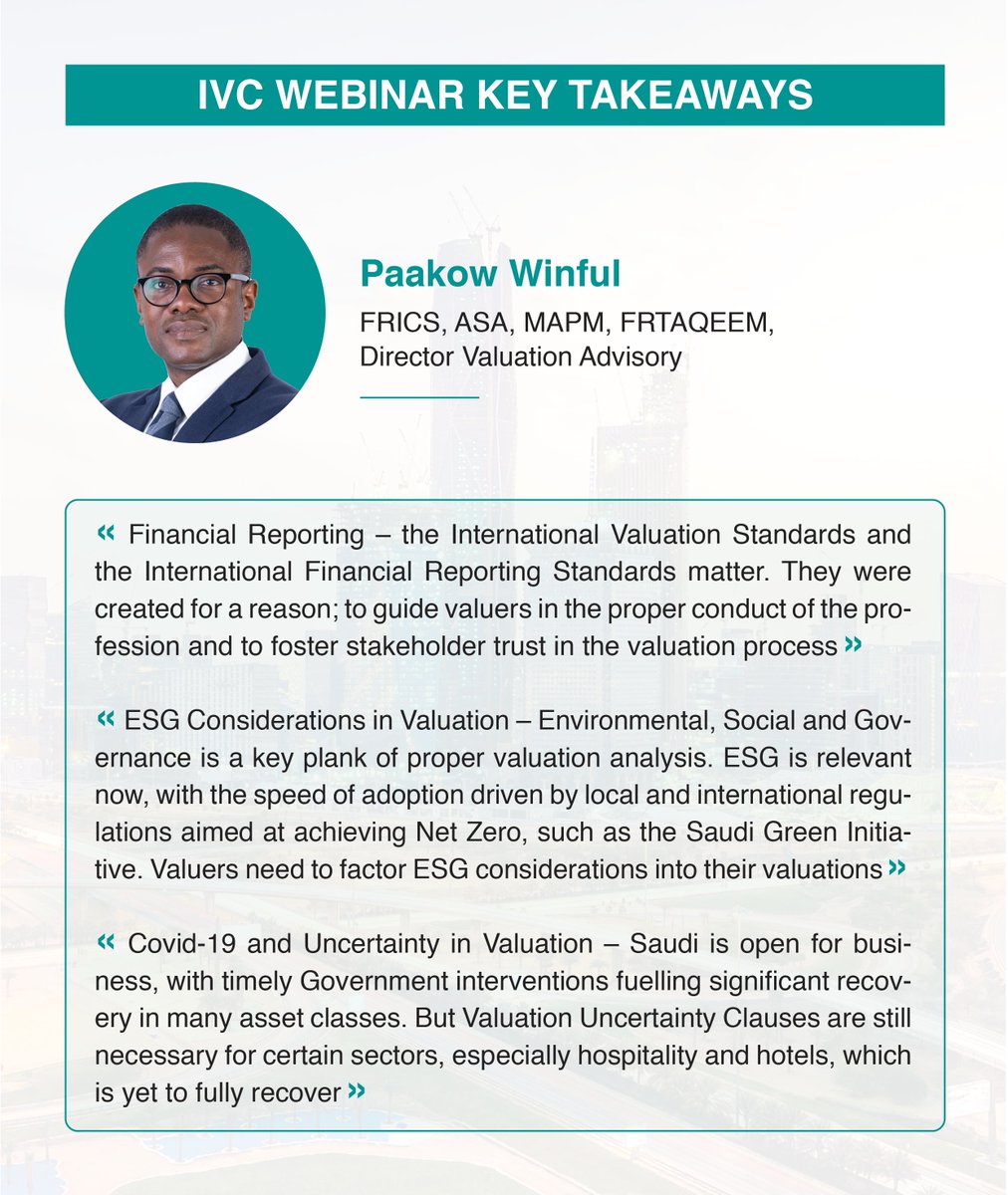 Key takeaways by Paakow Winful from the recent IVC webinar (3/3):

#IVC #Valuation #Webinar