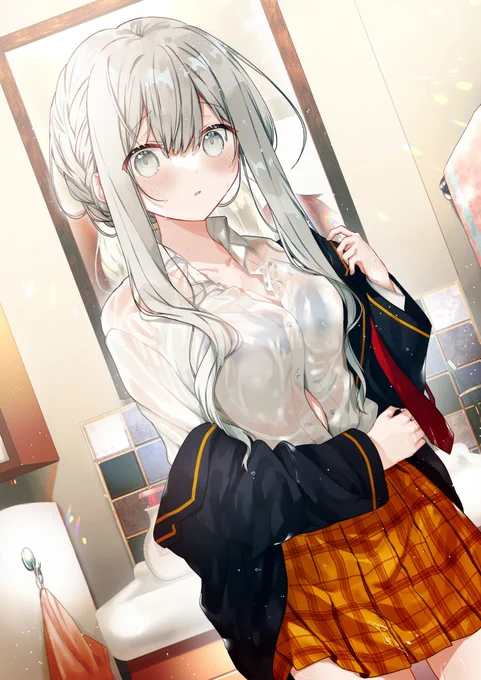「雨が降ってきちゃって…」 