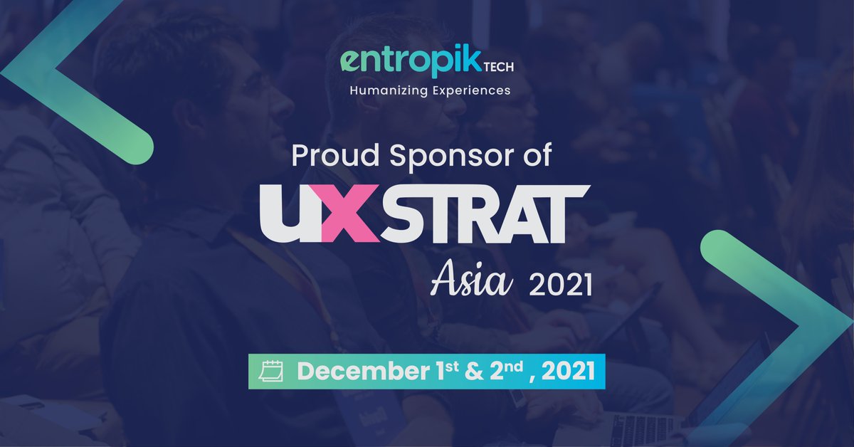 entropik_io's tweet image. We are a proud sponsor of The UX STRAT Asia Conference! Do not forget to join #UXSTRAT #AsiaConference on 1st Dec - 2nd Dec, 2021.
Link to register: bit.ly/2oIuDAh

@entropiktech @uxstrat 
#EntropikTech #EmotionAI #DoAttend #HumanizingExperiences