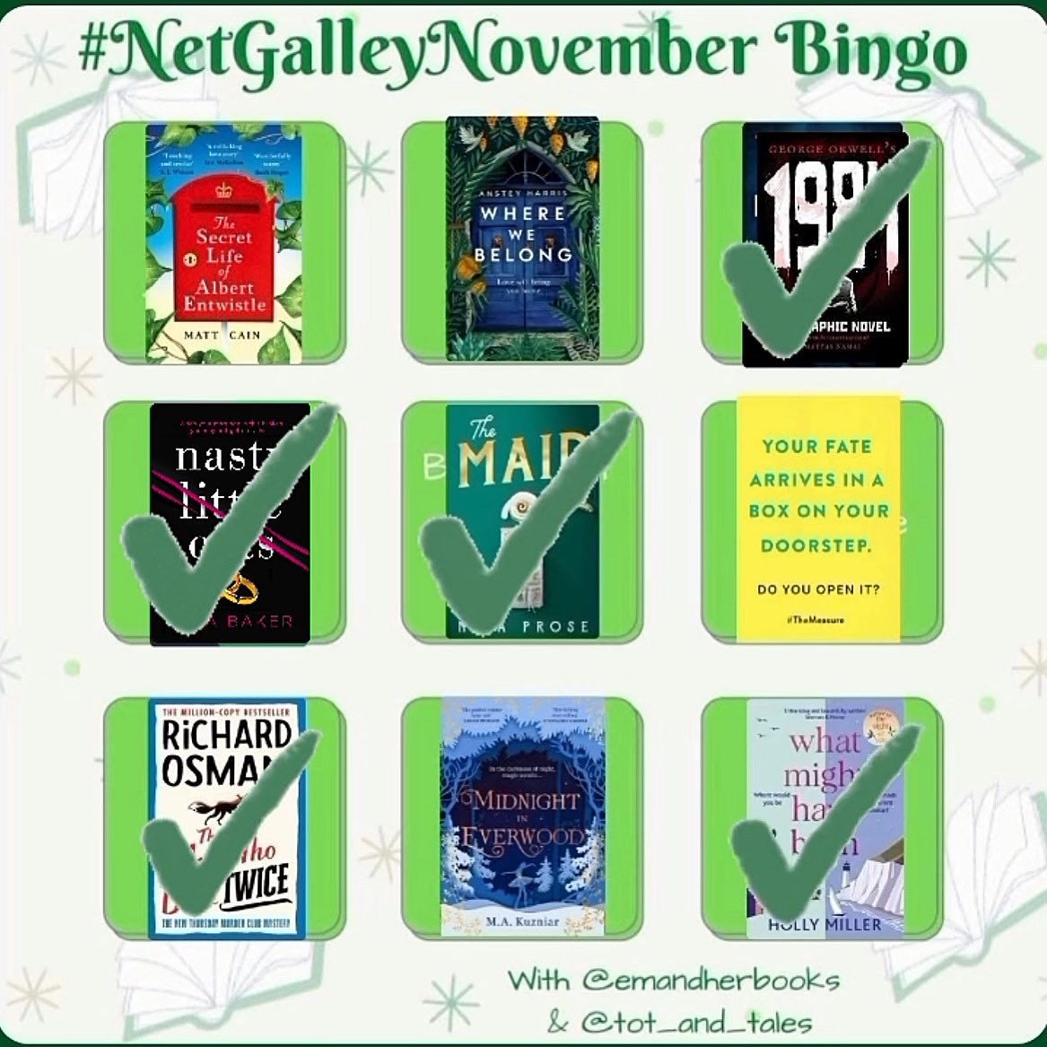 So NetGalley November is finished again! How did it go so quick. I read 5 books :) 

Thanks to @NetGalleyNov @emandherbooks @tot_and_tales for organising ❤️

instagram.com/p/CW5aQGzgVGW/…

#NetGalleyNovember #books #WrapUp