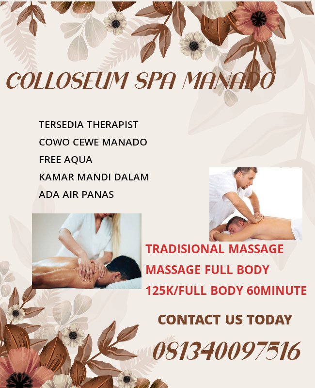 colloseum_m's tweet photo. #pijatmanado
#massagemanado https://t.co/E5e6G1WLB8