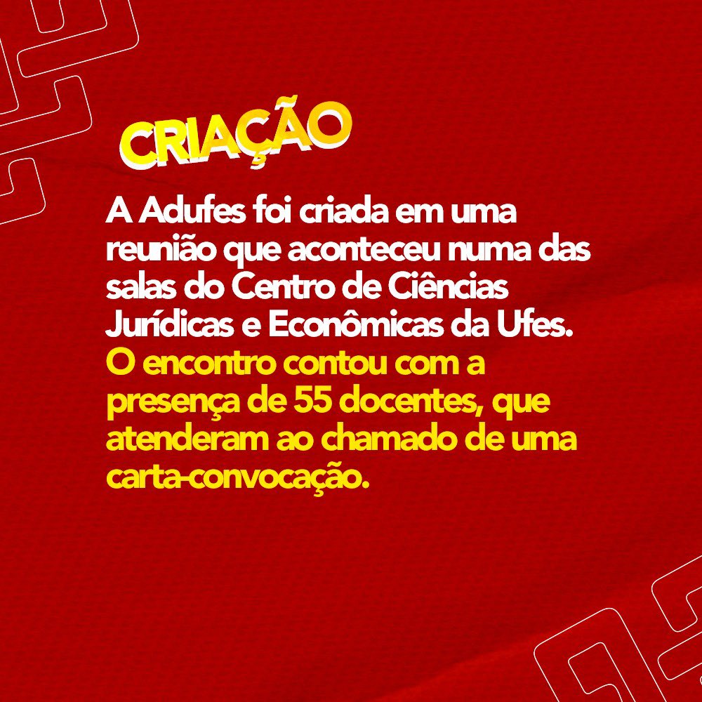 adufes's tweet photo. A Adufes atua há 43 anos na defesa das/os docentes da Ufes. Arraste para o lado e confira a história da entidade 👇
+ 
#SejaAdufes https://t.co/d2d25iijq3