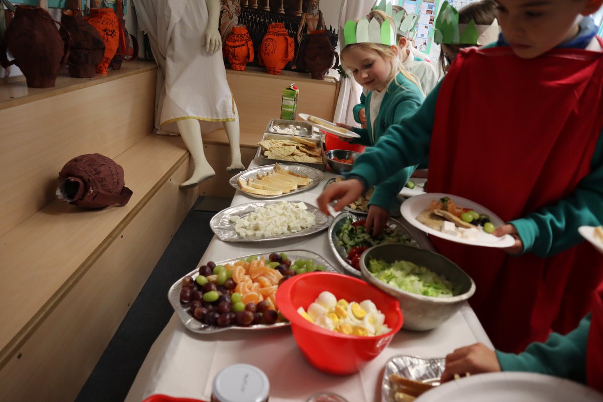 NCLT_Academies's tweet photo. Ancient Greece came to @St_teath_school last week!
There was dancing, Olympic events, decorated urns, a giant trojan horse, music from the lyres... all culminating in a magnificent feast, fit for Zeus himself! https://t.co/9fBVNdZctf