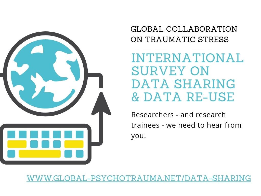 NancyKA's tweet photo. Traumatic stress researchers &amp; trainees: Tell us what you think about data sharing! 
Take the @Global_Trauma #FAIRData survey https://t.co/9nug7Uk84i 
@ISTSSnews @ESTSSnews @ACET_cl @ASTSS @ABCpsychotrauma @UKPTS @NtVPtweet @SISSTNet @APADiv56 @CPA_SCP #SAPsi #JSTSS #KSTSS #DeGPT https://t.co/d5CZH4xyUw