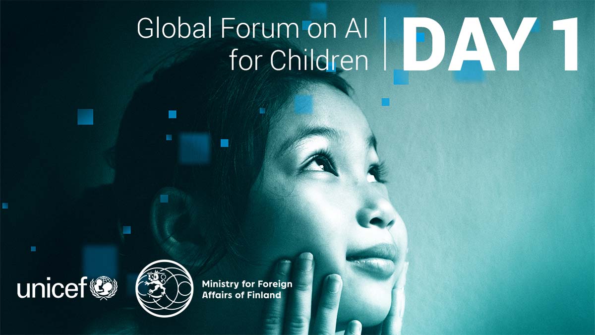 unicef_finland's tweet photo. Global Forum on AI for Children is about to start! 🙌

75 speakers from 24 countries will share cutting-edge research &amp; practical solutions on artificial intelligence for children.

Join our live stream: https://t.co/qrb8mx4fkJ

Let’s go! 💥

#ai4children @unicef @ulkoministerio https://t.co/RQMYQDf1sE