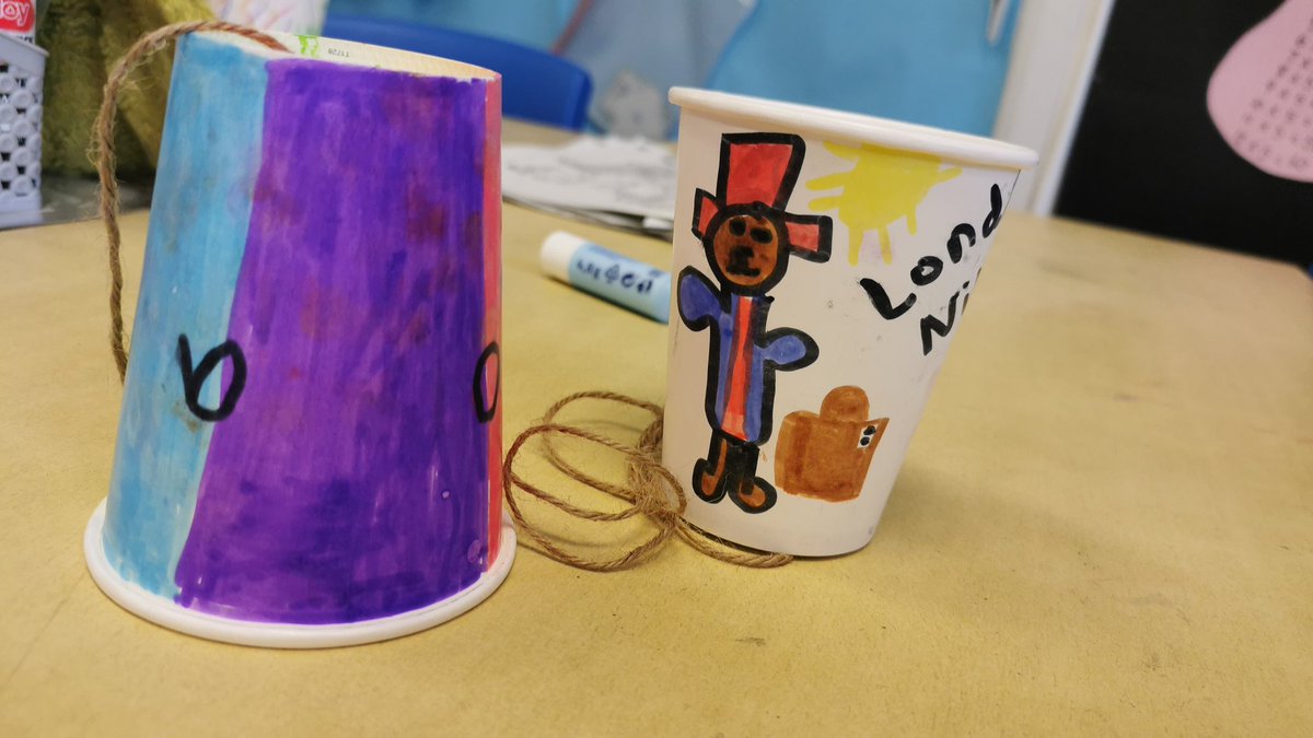 Y4_Vinnies's tweet photo. Today we made telephones and communicated with each other. Even the bears had a turn! #handsonscience #askingwhy #science https://t.co/TsuWLi64Hc