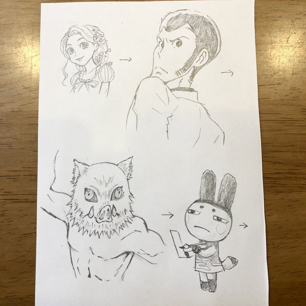 最初は記憶で描いて笑う事が目的だった母との絵しりとり(1枚目)、いつの間にか「資料検索OK」「時間掛けて描いてOK」というルールが追加されて 本気の絵しりとりへと進化しました 