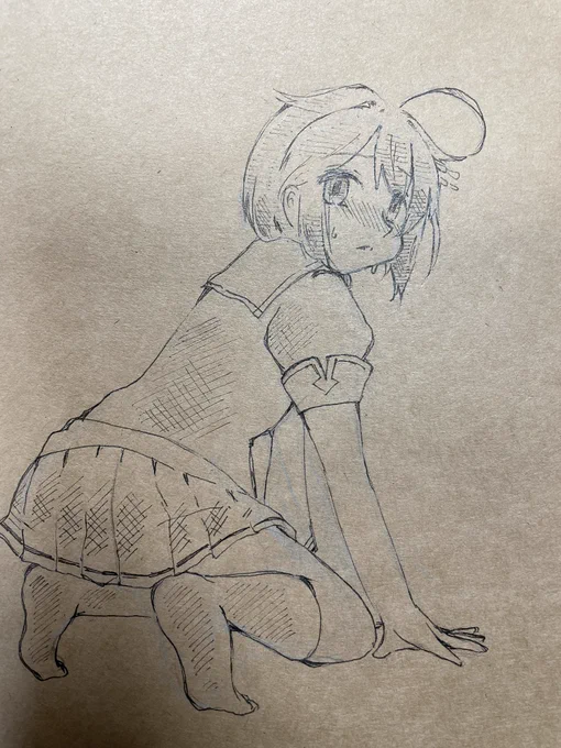 TLに流れて来たモデルさんの構図を模写して描いた時雨

表情は変えてみたよ。 