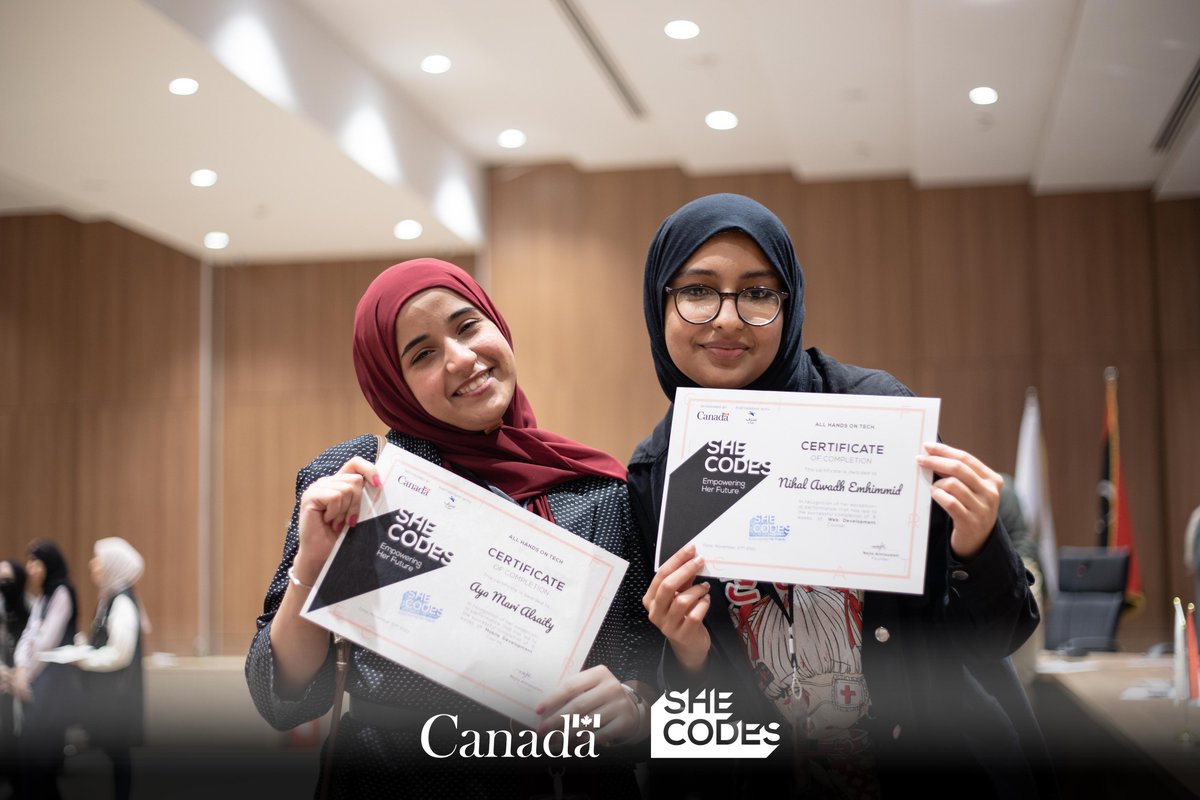 Shecodes2018's tweet photo. "Believe in yourself and you're half way there".🚀
Happy to be celebrating our #allHandsonTECH Graduation 🎓with 40 ambitious young women!
Thank you for your incredible work, dedication & passion in the past 6 weeks, we're SO PROUD of you💕🥳🥁
Funded by the Canadian Embassy. https://t.co/obbi4pffrs