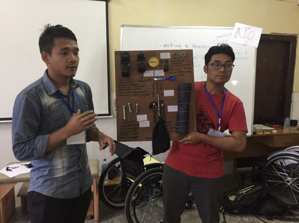 GDIHub's tweet photo. It’s #ATtuesday! This time we’re talking about solutions for local #AssistiveTechnology challenges! This image shows local Bhutanese rehabilitation staff and AT technicians' working together with local AT providers.
#LocalManufacturing #DisabilityInnovation
A thread...1/6 https://t.co/ESrRvcETUQ