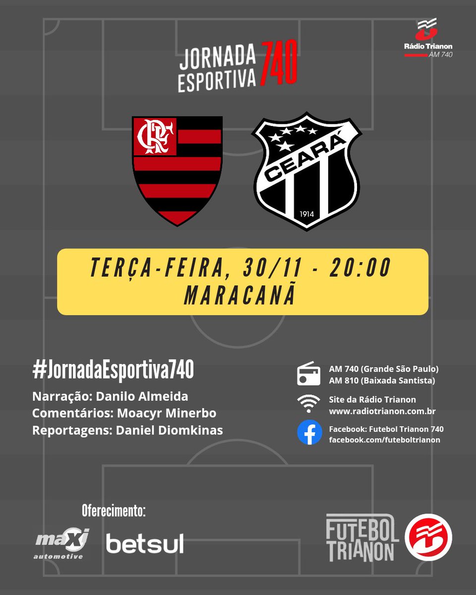 futeboltrianon's tweet photo. O #Brasileirao pode acabar HOJE! 
🔴⚫🆚⚫⚪

O @Flamengo precisa vencer o @CearaSC se quiser seguir sonhando com o título. Um tropeço dá o troféu para o @Atletico! 

Você ouve #Flamengo x #CearaSC a partir das 20h aqui: https://t.co/lt6BKQyAOf

#FLAxCEA #JornadaEsportiva740 https://t.co/QeL1roQohm