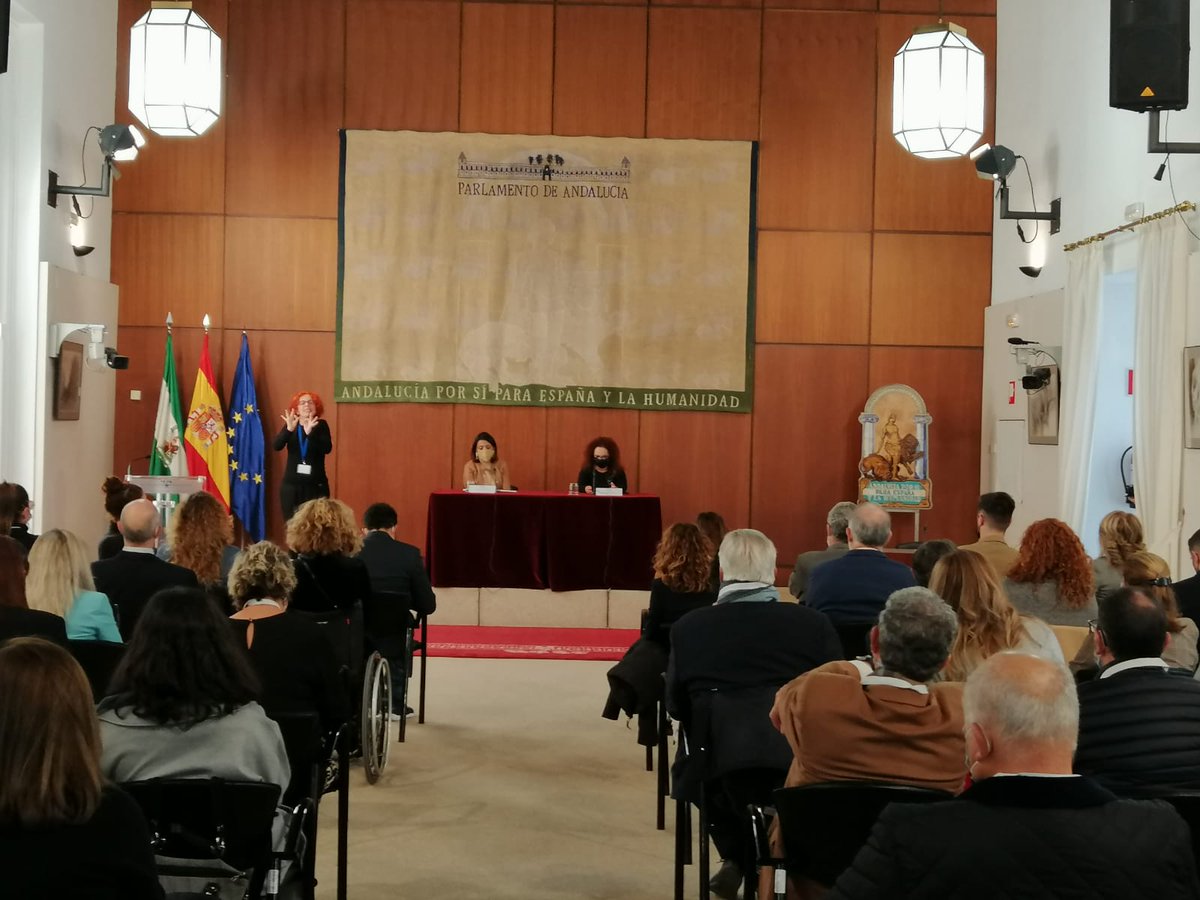 ASPACEAndalucia's tweet photo. Hoy hemos asistido a la lectura de Adrián, usuario de @Aspace_Sevilla, del manifiesto por el #DiaInternacionalDeLaDiscapacidad en el @ParlamentoAnd
junto a @CERMIAndalucia en representación de las entidades #ASPACE y los más de 700.000 niñ@s, mujeres y hombres con discapacidad. https://t.co/0m8L7mhPKl