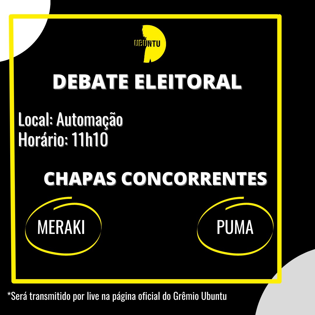 GremioUbuntu's tweet photo. CHAPAS CONCORRENTES:

*Chapa Meraki*
Presidente: Esthefani Ruivo Araujo - 2° Eletrotécnica 
Co-presidente: Matheus Maturana Monteiro - 2° A dministração 

*Chapa Puma*
Presidente: Giulia Cristofano Drumond - 2° Logística 
Co-presidente: Carol Costa - 2° Logística https://t.co/KBlyJeLgSd