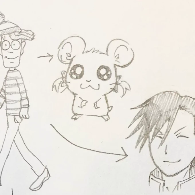 絵を描く事に集中しすぎたせいで しりとりの基本的なルールを忘れて、うっかり『ん』で終わらせてしまってるんですが 無かったことにして強引に続けています 