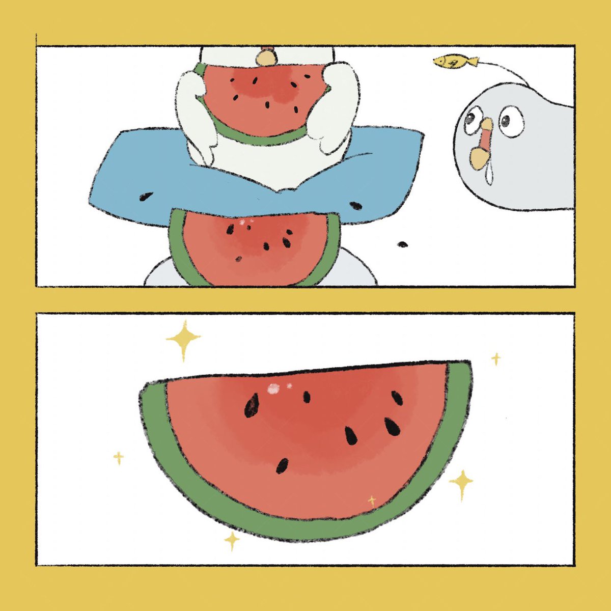 友達と一緒にやっている企画です!
ちょっと変な鳥ちゃんたちの日常〜🐦

🍉🍉@Lotte_oca 

#鳥城一品
#イラスト
#絵描きさんと繋がりたい
#イラスト好きな人と繋がりたい
#冬の創作クラスタフォロー祭り 