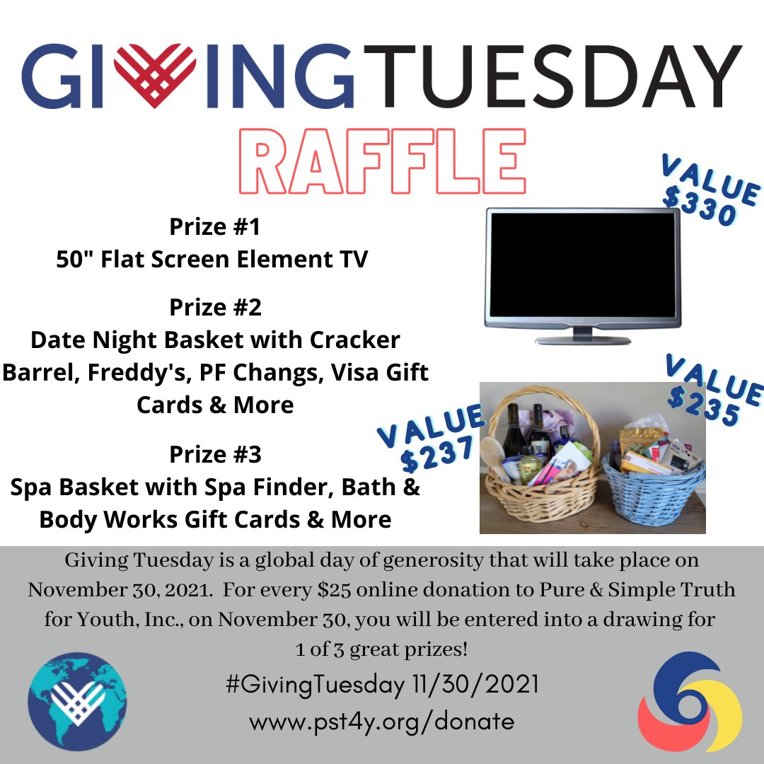 Today is the Day for #GivingTuesday! This year we have a very generous donor that will be MATCHING EVERY GIFT, dollar-for-dollar, up to $5,000!  This means that your gift today will be DOUBLED! GIVE TRUTH TO YOUTH TODAY! pst4y.org/donate
