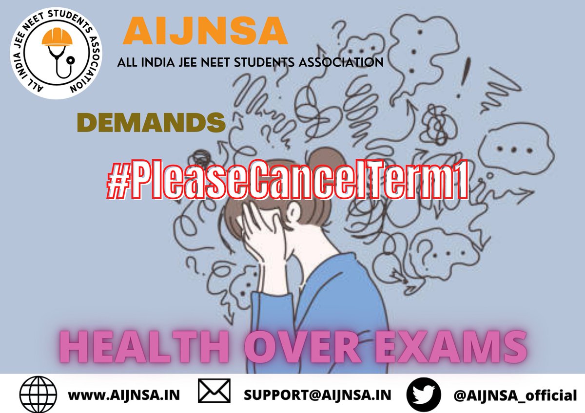 AIJNSA_official's tweet photo. In this democratic country the government must listen to the students 
@dpradhanbjp
@cbseindia29
@EduMinOfIndia 
#PleaseCancelTerm1 https://t.co/bzXlP8fgzv