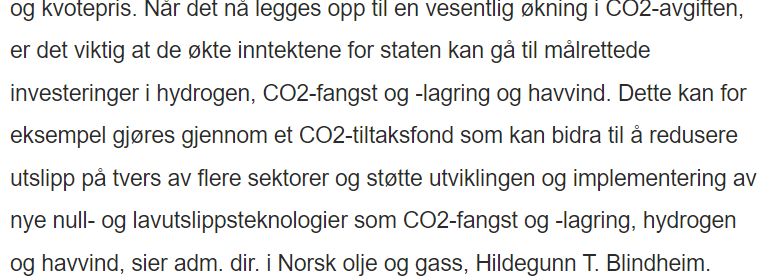 Reber_Iversen's tweet photo. @Norskoljeoggass Av nysgjerrighet, dere vil øremerke inntekter fra CO2-avigiften for sokkelen til grønne investeringer (bilde). Hva sier dere til dem som mener slikt er brudd på handlingsregelen? @htblindheim https://t.co/poCsZIgNso https://t.co/WjFX6hfsQs