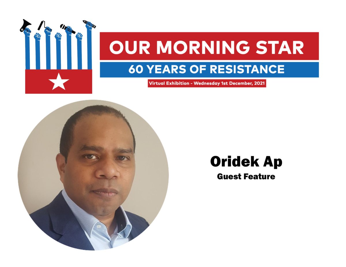 YoungsolwaraP's tweet photo. Oridek is an Executive Member of the #ULMWP & envoy to EU. He also coordinates #FreeWestPapua Campaign in the Netherlands. His father was the legendary West Papuan musician and anthropologist Arnold Ap, who was assassinated by Indonesian Special Forces in 1984.
#OurMorningStar https://t.co/XGlNOKdclm