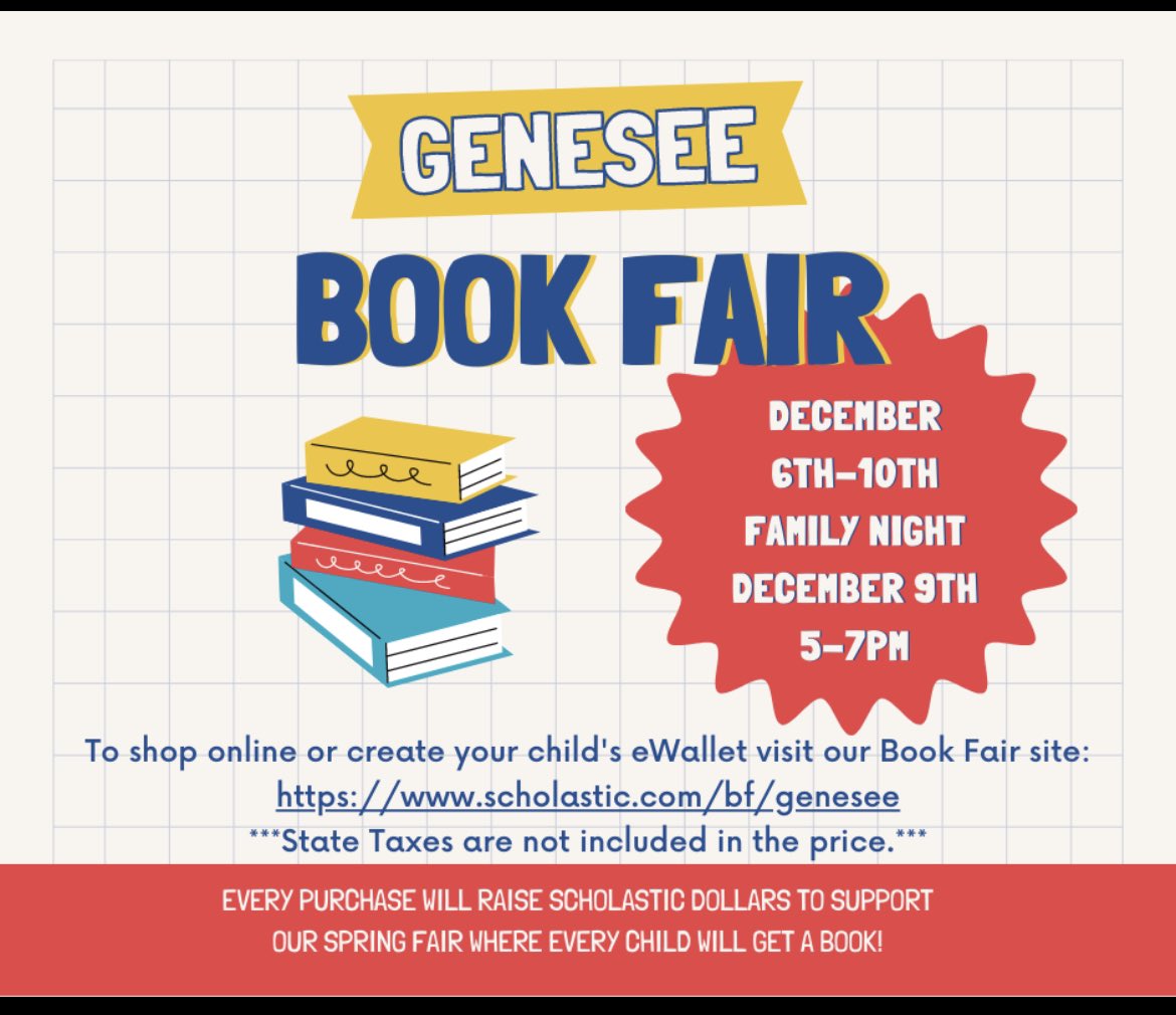 Mark your calendars for the Genesee Book Fair!