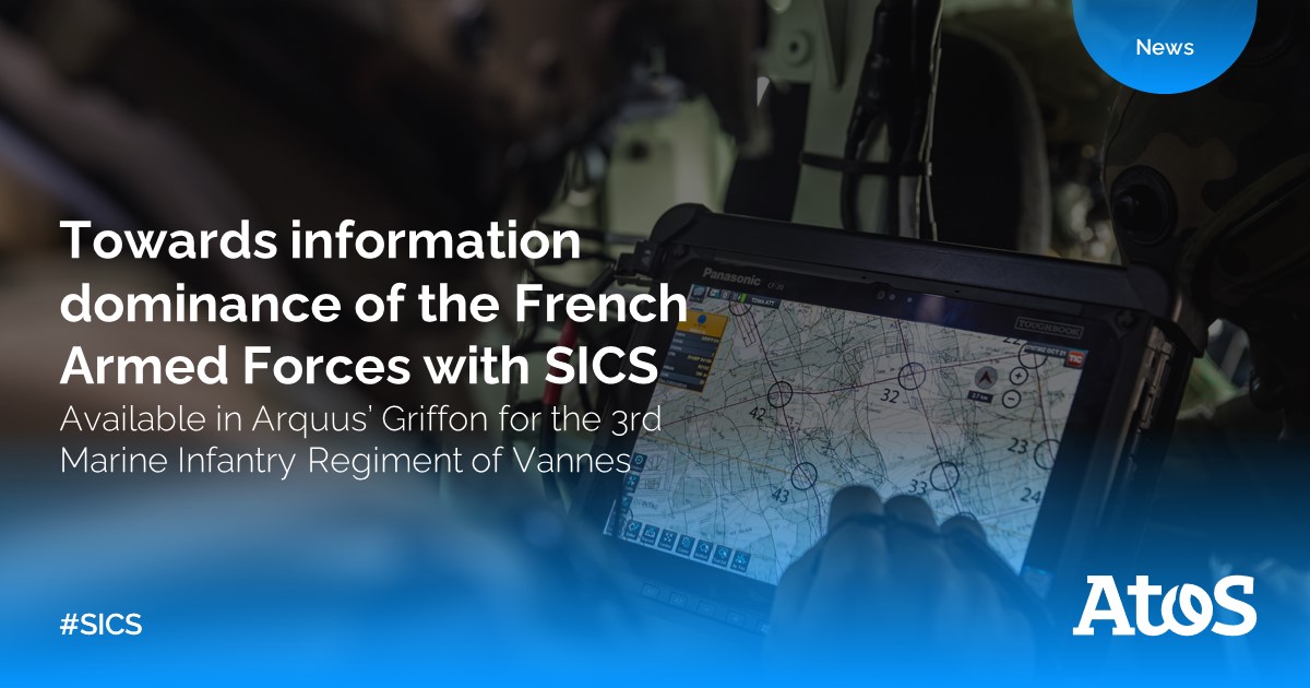 AtosPubSector's tweet photo. Atos supports information dominance of the French Army with SICS, the SCORPION program’s combat information system, available in the Griffon, Arquus' multi-role armored vehicle. Read more in France Bleu's article (French) 📄 https://t.co/xEWm2Jp1FZ https://t.co/FtYr4XZOR6