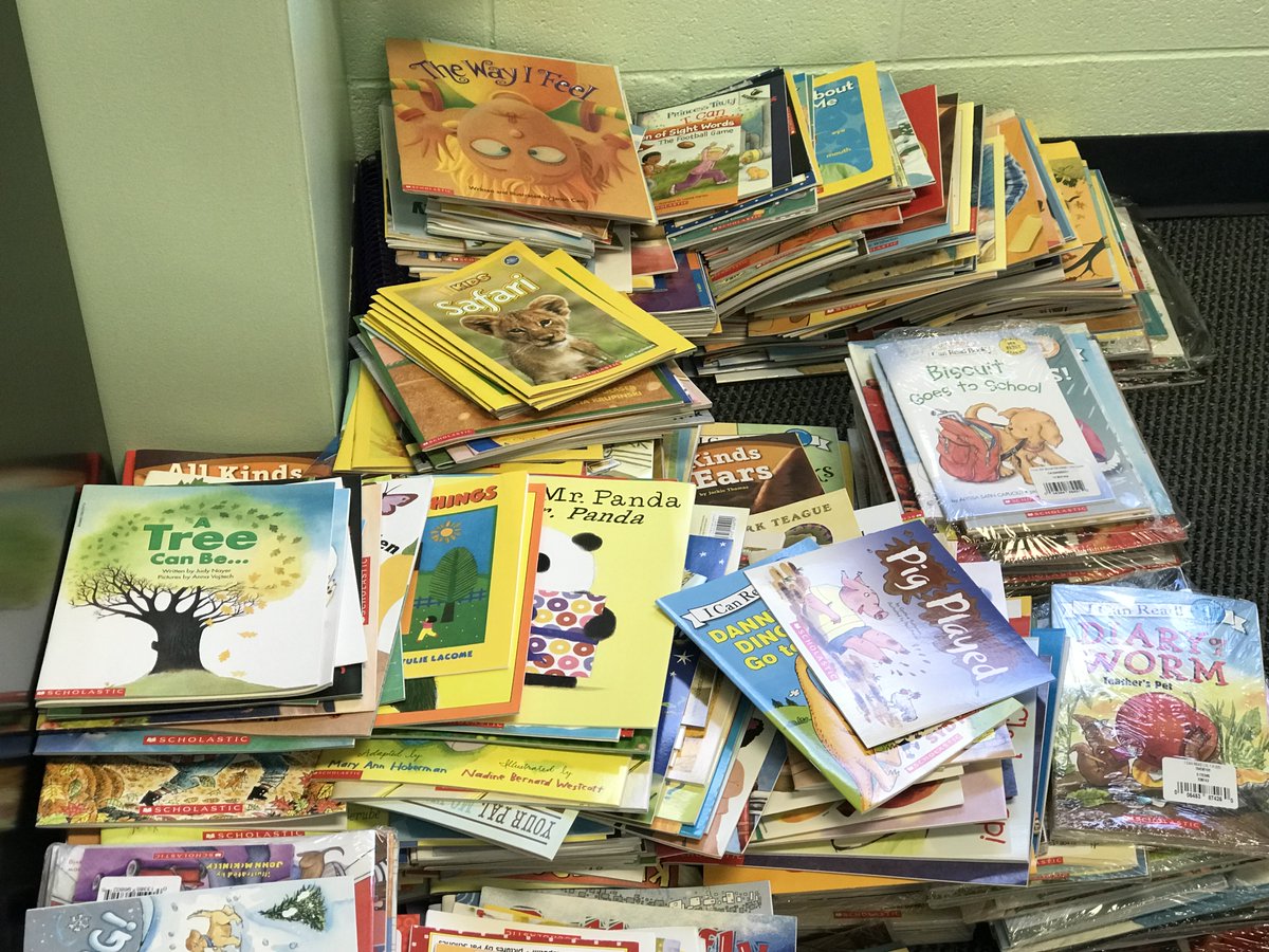 Thankful for community partners like Marines <a href="/ToysForTots_USA/">Toys for Tots</a>  and <a href="/UPS/">UPS</a>  who sponsor putting books in the hands of kids!  Each classroom teacher was able to choose 20 new books for classroom libraries today thanks to their donation through Scholastic.