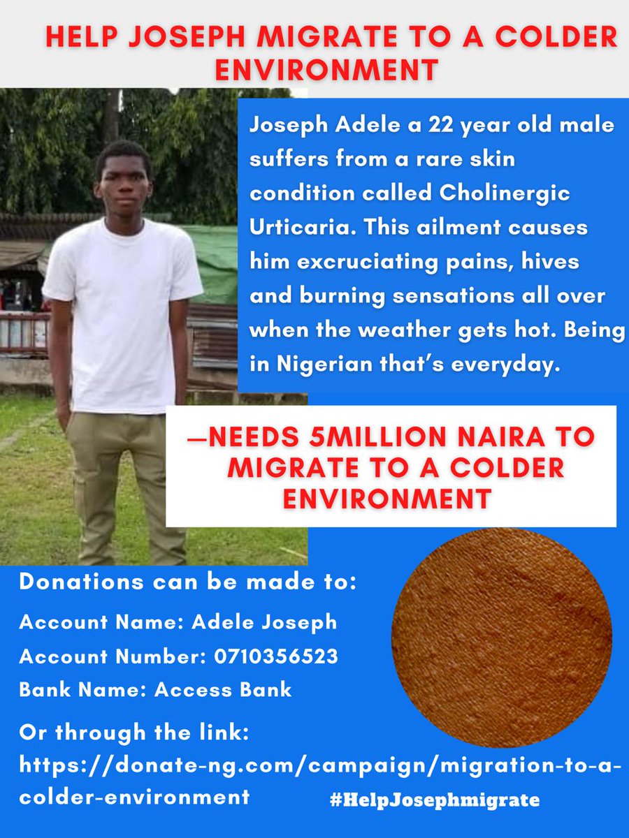 AdeleChimenem's tweet photo. Please Help Me get a chance at life again. I believe in humanity🥺 please showme a little kindness &amp; U'd be giving me back my life which this ailment has taken
https://t.co/5ON1B9rSPn
@meetjeo 
@Habi44433468 
@Call_me_ugo 
@dollarpresh 
@elegantiyawo
@Mrleechious
#humanityexists https://t.co/LOcYrMSdGZ